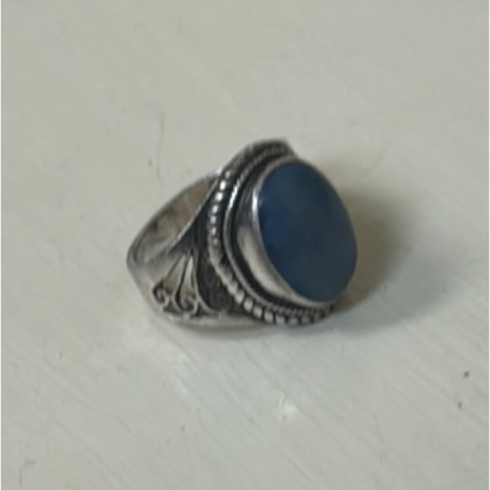 Vintage Silver Ring with Blue Stone
